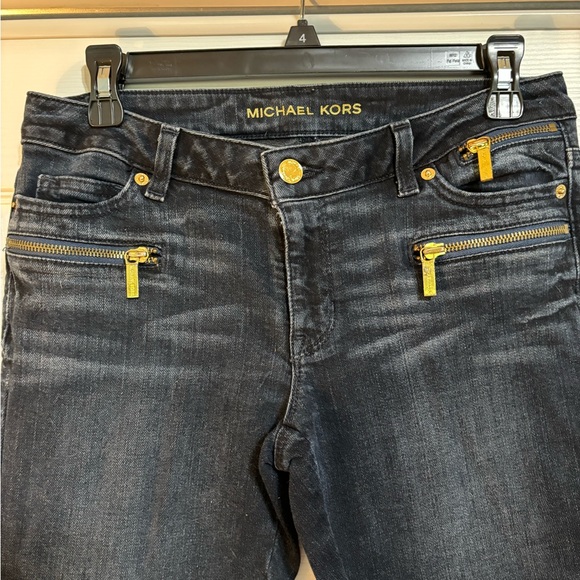 Michael Kors dark wash moto ankle jeans, size 4 - Picture 4 of 6